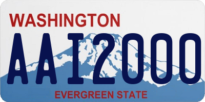WA license plate AAI2000