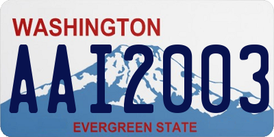 WA license plate AAI2003