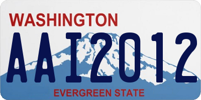 WA license plate AAI2012