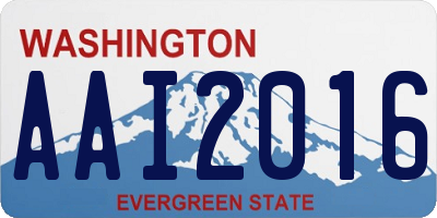 WA license plate AAI2016