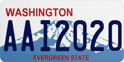 WA license plate AAI2020