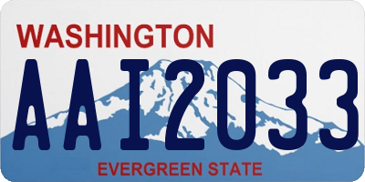 WA license plate AAI2033