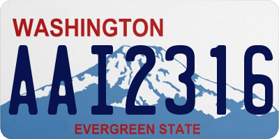 WA license plate AAI2316