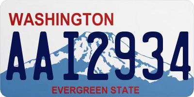 WA license plate AAI2934