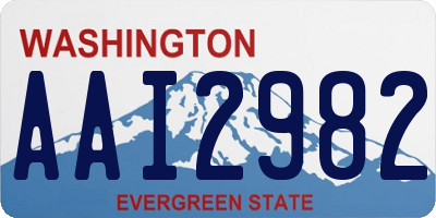 WA license plate AAI2982