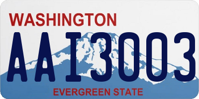 WA license plate AAI3003