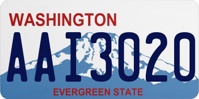 WA license plate AAI3020