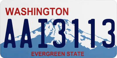 WA license plate AAI3113