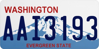 WA license plate AAI3193
