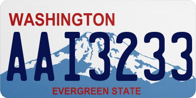 WA license plate AAI3233