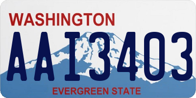 WA license plate AAI3403