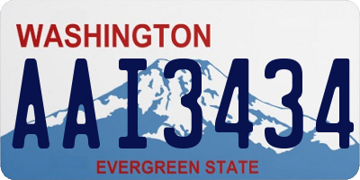 WA license plate AAI3434