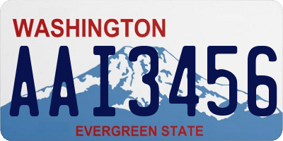 WA license plate AAI3456