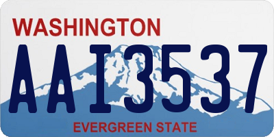 WA license plate AAI3537