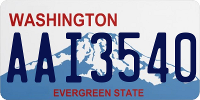 WA license plate AAI3540