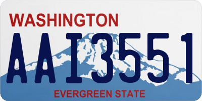 WA license plate AAI3551