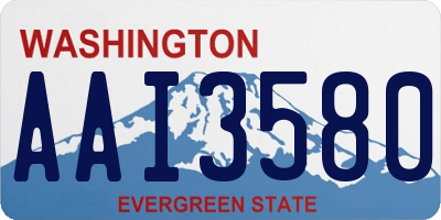 WA license plate AAI3580