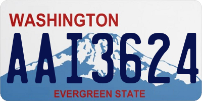 WA license plate AAI3624