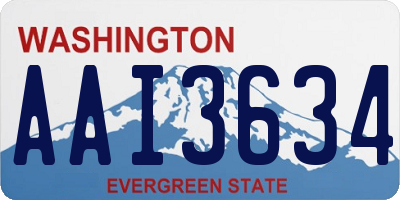 WA license plate AAI3634