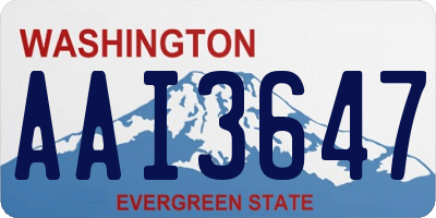 WA license plate AAI3647