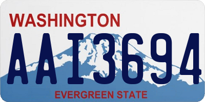 WA license plate AAI3694