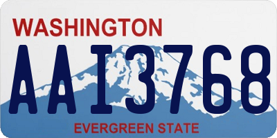 WA license plate AAI3768
