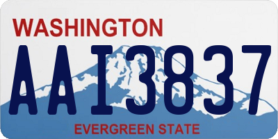 WA license plate AAI3837