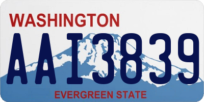 WA license plate AAI3839