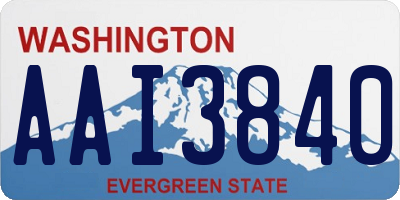 WA license plate AAI3840
