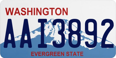 WA license plate AAI3892
