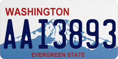 WA license plate AAI3893