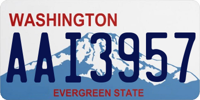 WA license plate AAI3957