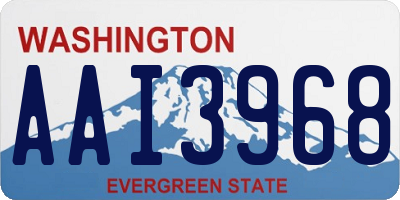 WA license plate AAI3968