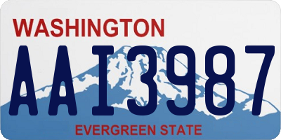 WA license plate AAI3987