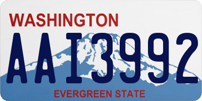 WA license plate AAI3992