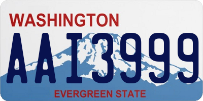 WA license plate AAI3999