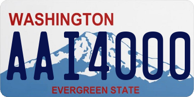 WA license plate AAI4000