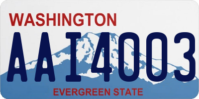 WA license plate AAI4003