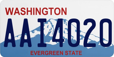 WA license plate AAI4020