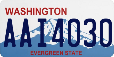 WA license plate AAI4030