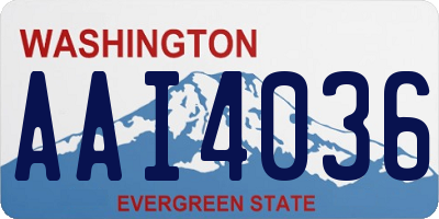 WA license plate AAI4036