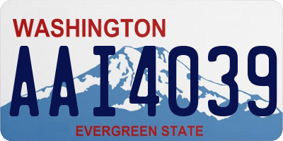 WA license plate AAI4039