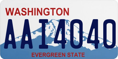 WA license plate AAI4040