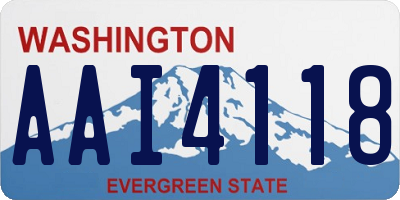 WA license plate AAI4118