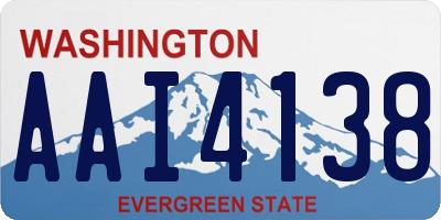 WA license plate AAI4138