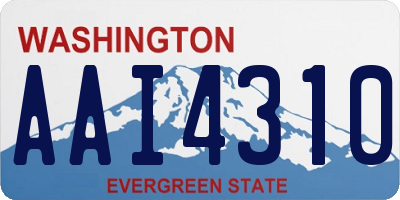 WA license plate AAI4310