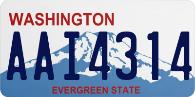 WA license plate AAI4314