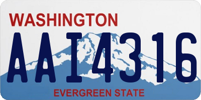 WA license plate AAI4316