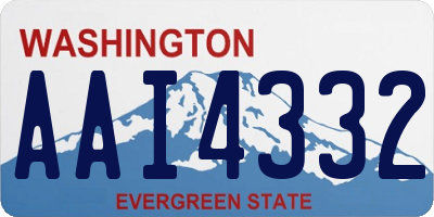 WA license plate AAI4332