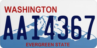 WA license plate AAI4367